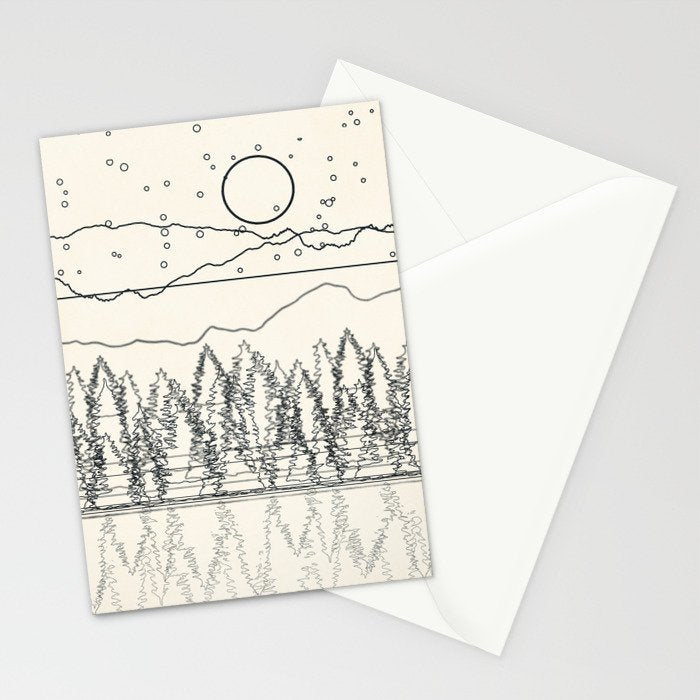 Minimal Line Mountain Beauty II Stationery Card Gallery Image 2
