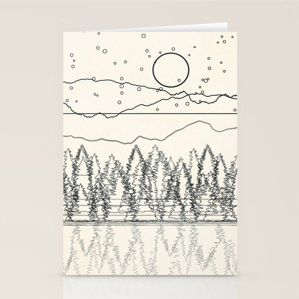 Minimal Line Mountain Beauty II Stationery Card Gallery Image 2