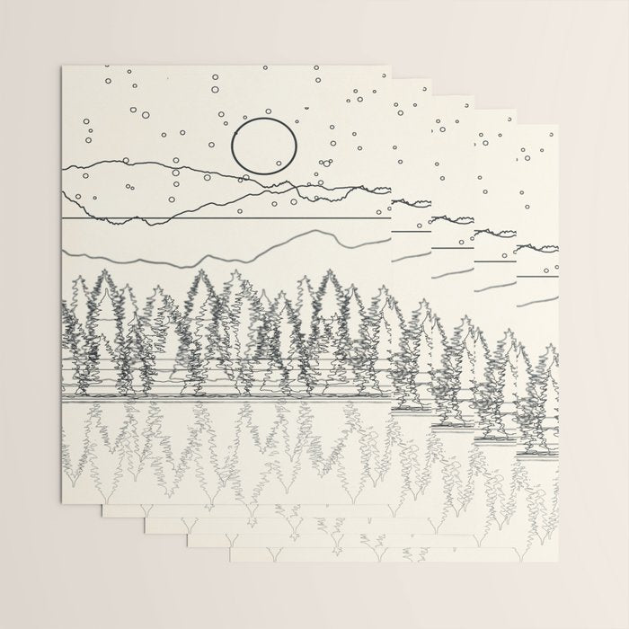 Minimal Line Mountain Beauty II Wrapping Paper Gallery Image 3