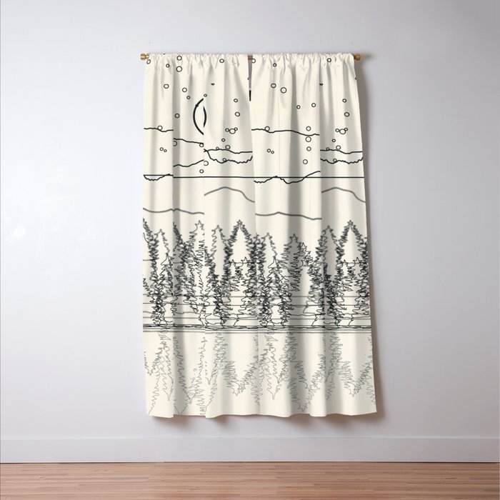 Minimal Line Mountain Beauty II Window Curtain Gallery Image 3