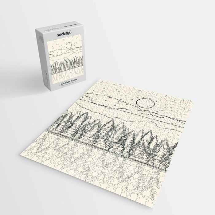 Minimal Line Mountain Beauty II Jigsaw Puzzle Gallery Image 2
