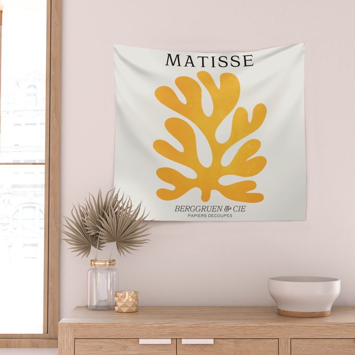 Canary Leaf: Matisse Color Paper Cutouts 04 Wall Tapestry Gallery Image 2