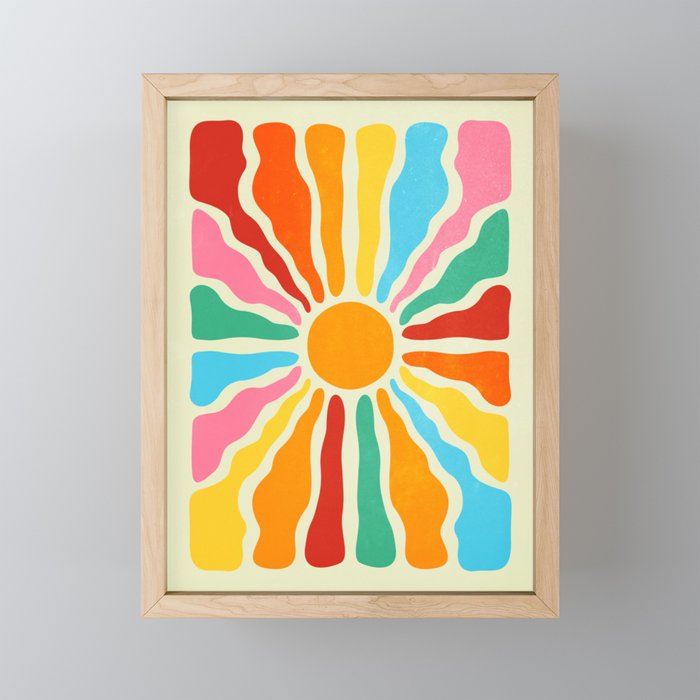 Retro Sun Waves: Rainbow Edition Mini Art Print Gallery Image 1