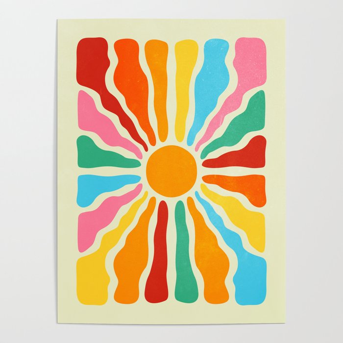 Retro Sun Waves: Rainbow Edition Poster Gallery Image 4