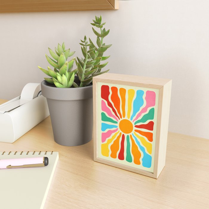 Retro Sun Waves: Rainbow Edition Mini Art Print Gallery Image 2