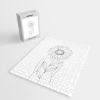 Minimalistic Line Art of Woman with Sunflower Jigsaw Puzzle Gallery Image 2
