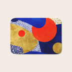 Terrazzo galaxy blue night yellow gold orange Bath Mat Gallery Image 1