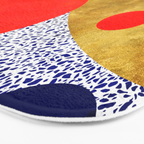 Terrazzo galaxy blue night yellow gold orange Bath Mat Gallery Image 3