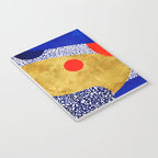 Terrazzo galaxy blue night yellow gold orange Notebook Gallery Image 3