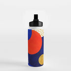 Terrazzo galaxy blue night yellow gold orange Water Bottle Gallery Image 2