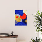 Terrazzo galaxy blue night yellow gold orange Poster Gallery Image 2