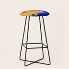 Terrazzo galaxy blue night yellow gold orange Stool Gallery Image 1