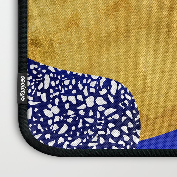 Terrazzo galaxy blue night yellow gold orange Laptop Sleeve Gallery Image 3