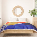 Terrazzo galaxy blue night yellow gold orange Duvet Cover Gallery Image 3
