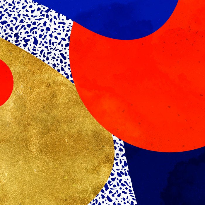Terrazzo galaxy blue night yellow gold orange Coffee Mug Gallery Image 2