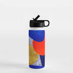 Terrazzo galaxy blue night yellow gold orange Water Bottle Gallery Image 1