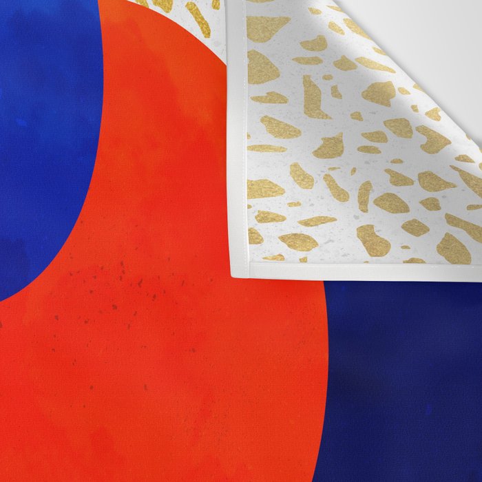Terrazzo galaxy blue night yellow gold orange Wall Tapestry Gallery Image 3