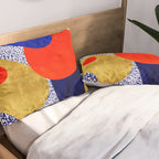 Terrazzo galaxy blue night yellow gold orange Pillow Sham Gallery Image 2