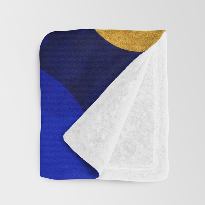 Terrazzo galaxy blue night yellow gold orange Throw Blanket Gallery Image 3