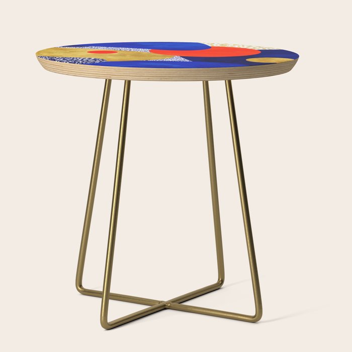 Terrazzo galaxy blue night yellow gold orange Side Table Gallery Image 1