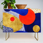 Terrazzo galaxy blue night yellow gold orange Credenza Gallery Image 1