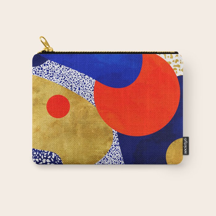 Terrazzo galaxy blue night yellow gold orange Carry All Pouch Gallery Image 1