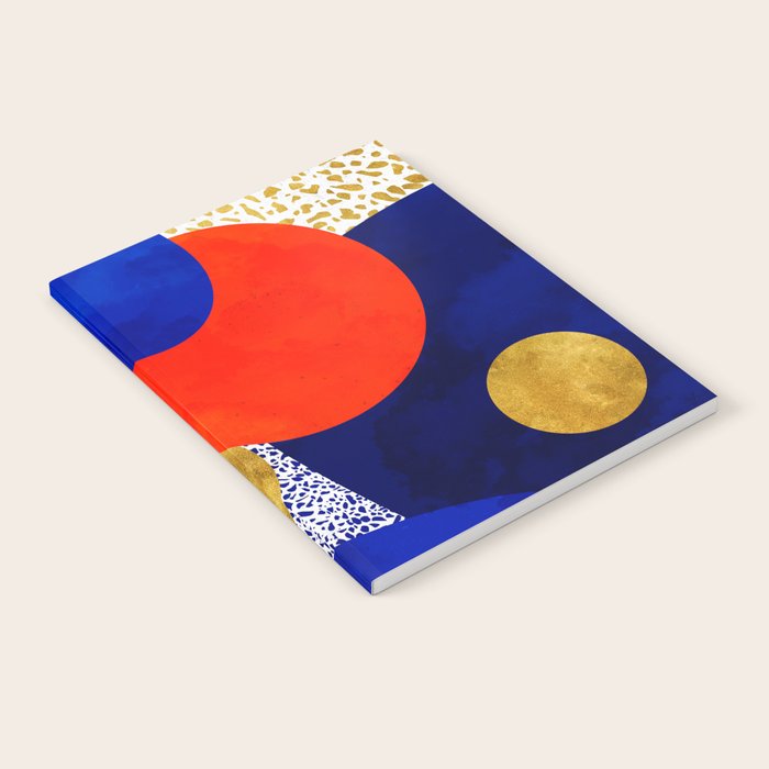 Terrazzo galaxy blue night yellow gold orange Notebook Gallery Image 1