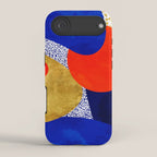 Terrazzo galaxy blue night yellow gold orange iPhone Case Gallery Image 2