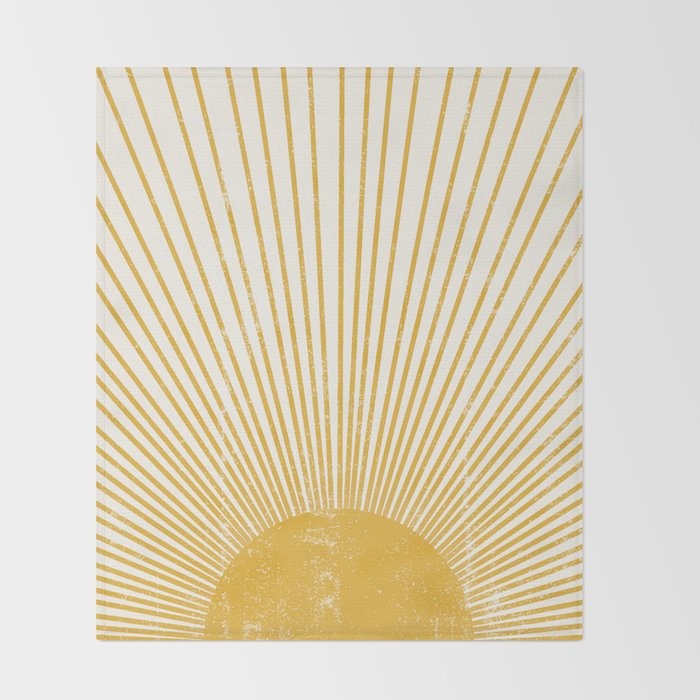 Vintage Sun Bohemian Boho Sun Rays Vintage Style Throw Blanket Gallery Image 2