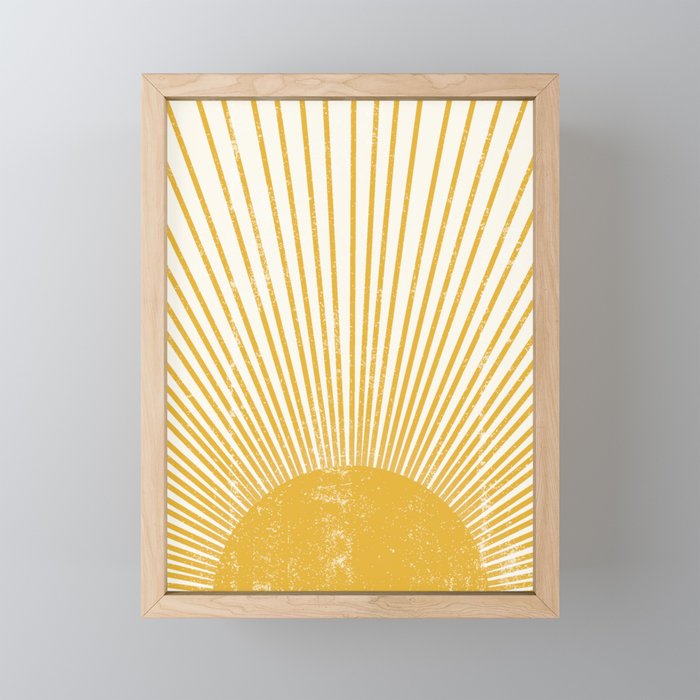 Vintage Sun Bohemian Boho Sun Rays Vintage Style Mini Art Print Gallery Image 1
