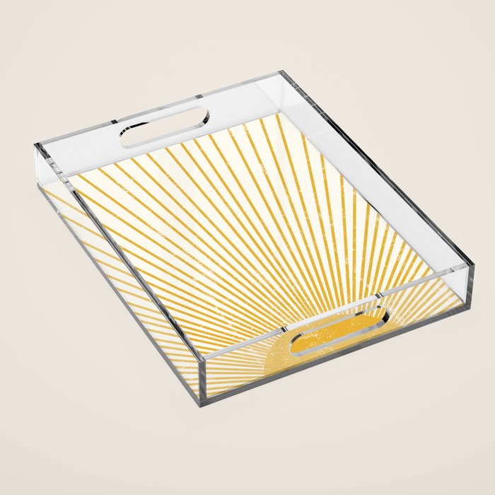 Vintage Sun Bohemian Boho Sun Rays Vintage Style Acrylic Tray Gallery Image 1