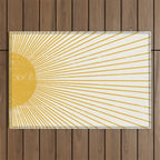 Vintage Sun Bohemian Boho Sun Rays Vintage Style Outdoor Rug Gallery Image 1