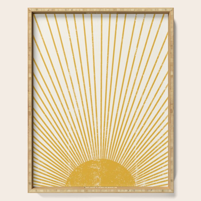 Vintage Sun Bohemian Boho Sun Rays Vintage Style Serving Tray Gallery Image 1