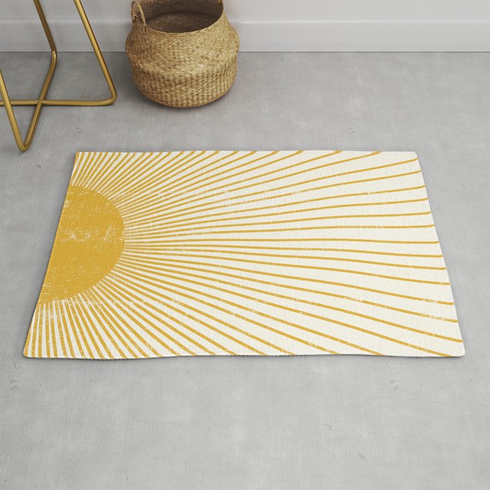 Vintage Sun Bohemian Boho Sun Rays Vintage Style Rug Gallery Image 1