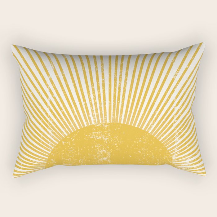 Vintage Sun Bohemian Boho Sun Rays Vintage Style Rectangular Pillow Gallery Image 2