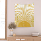 Vintage Sun Bohemian Boho Sun Rays Vintage Style Wall Tapestry Gallery Image 2