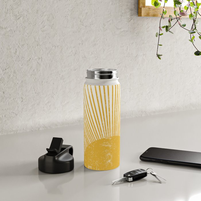Vintage Sun Bohemian Boho Sun Rays Vintage Style Water Bottle Gallery Image 4