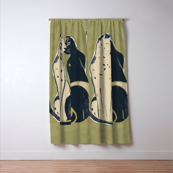 Two Cheetahs Window Curtain Gallery Image 3