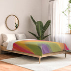 Retro Glitch Wavy Abstract Pattern in Neon Rainbow Comforter Gallery Image 2