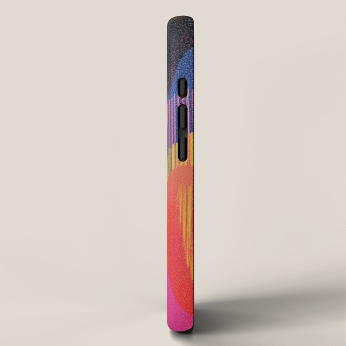 Retro Glitch Wavy Abstract Pattern in Neon Rainbow iPhone Case Gallery Image 2