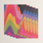 Retro Glitch Wavy Abstract Pattern in Neon Rainbow Wrapping Paper Gallery Image 3