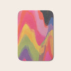 Retro Glitch Wavy Abstract Pattern in Neon Rainbow Bath Mat Gallery Image 1