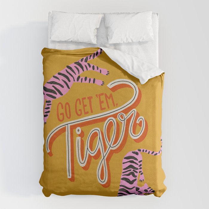 Go Get 'Em Tiger - Yellow Palette Duvet Cover Gallery Image 6