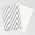 Smoke Grey and White Micro Vertical Vintage English Country Cottage Ticking Stripe Stationery Card Gallery Image 2