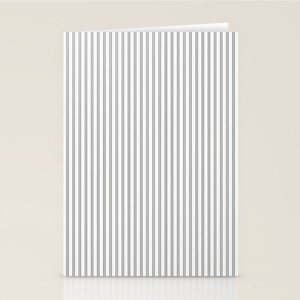 Smoke Grey and White Micro Vertical Vintage English Country Cottage Ticking Stripe Stationery Card Gallery Image 2