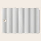 Smoke Grey and White Micro Vertical Vintage English Country Cottage Ticking Stripe Cutting Board Gallery Image 1