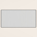 Smoke Grey and White Micro Vertical Vintage English Country Cottage Ticking Stripe Desk Mat Gallery Image 3