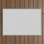 Smoke Grey and White Micro Vertical Vintage English Country Cottage Ticking Stripe Outdoor Rug Gallery Image 1