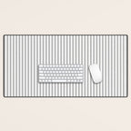 Smoke Grey and White Micro Vertical Vintage English Country Cottage Ticking Stripe Desk Mat Gallery Image 1