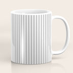 Smoke Grey and White Micro Vertical Vintage English Country Cottage Ticking Stripe Coffee Mug Gallery Image 1